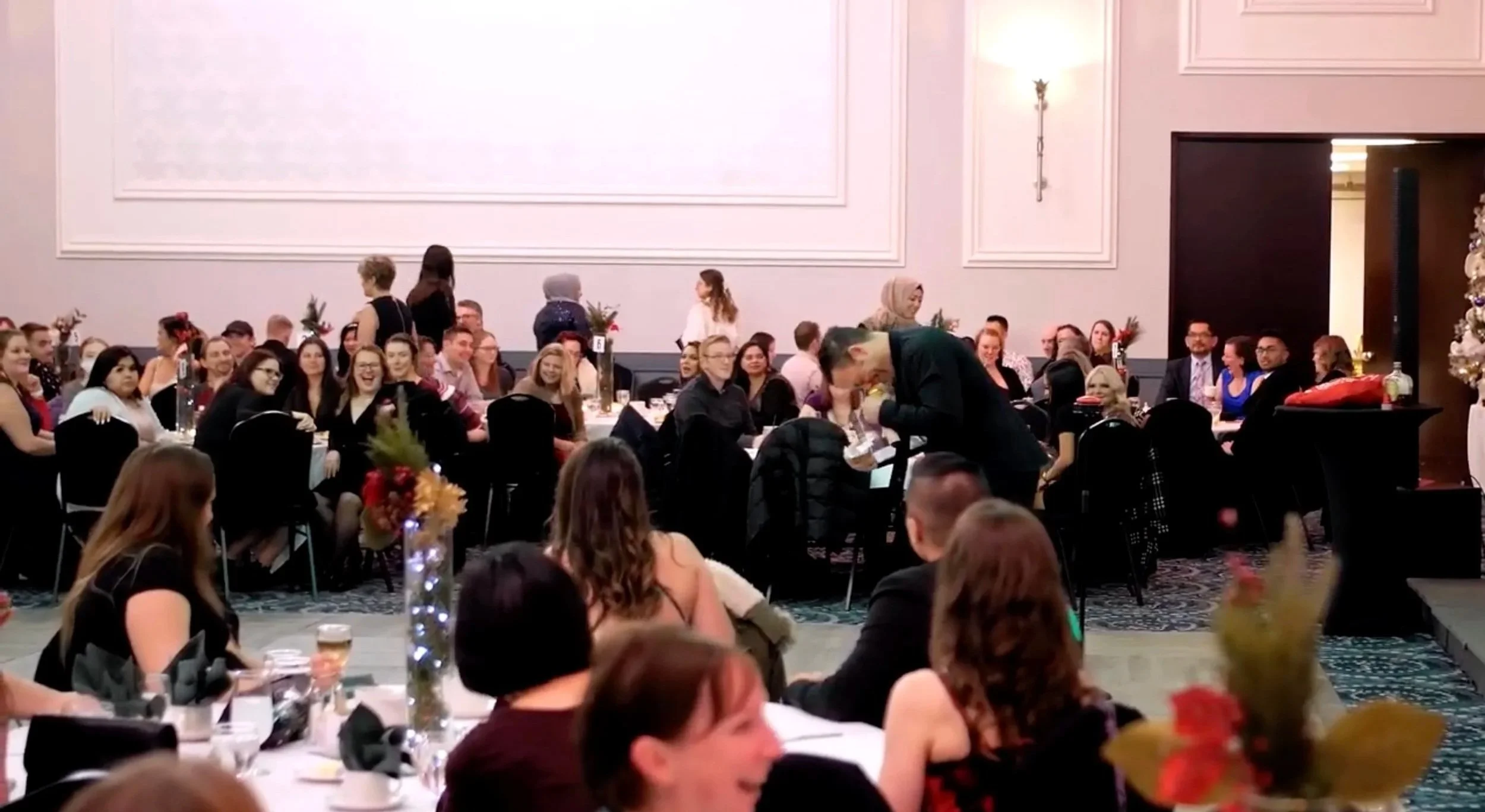 A full ballroom at a Vancouver event hosted by Mike Oulton